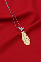 ÖZEL SERİ GOLD/GÜMÜŞ TÜY FİGÜR ÇELİK KOLYE-ÇKOL106