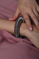 ÖZEL SERİ GÜMÜŞ MİKRON KAPLAMA HELEZON TASARIM BİLEZİK-OZELSERIBI