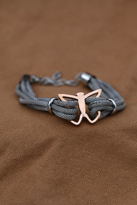 Tükkan Accessories Özel Seri Gümüş Hasir Zincir Rose Kelebek Detay Tasarim Bileklik-