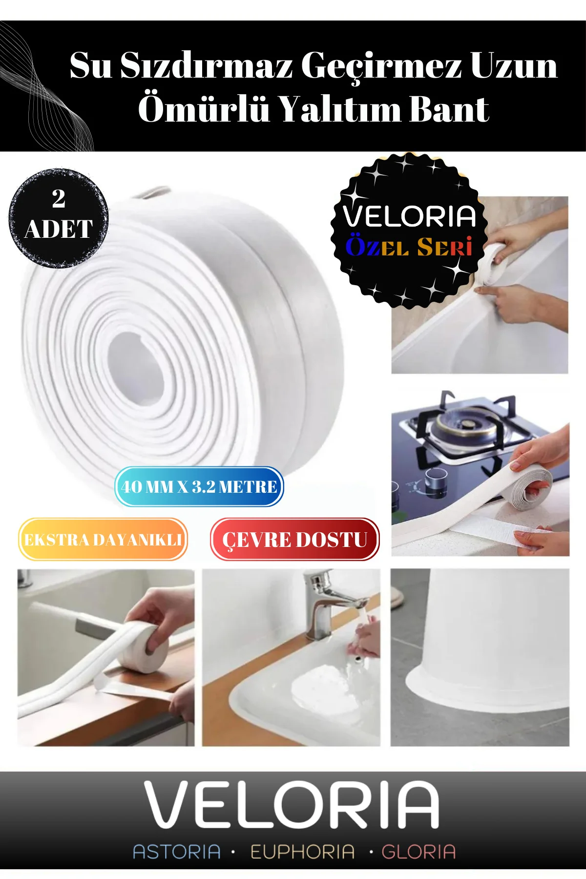 Özel Seri Sızdırmaz Su Geçirmez Dayanıklı Lavabo Pvc Kenar Küf Ön