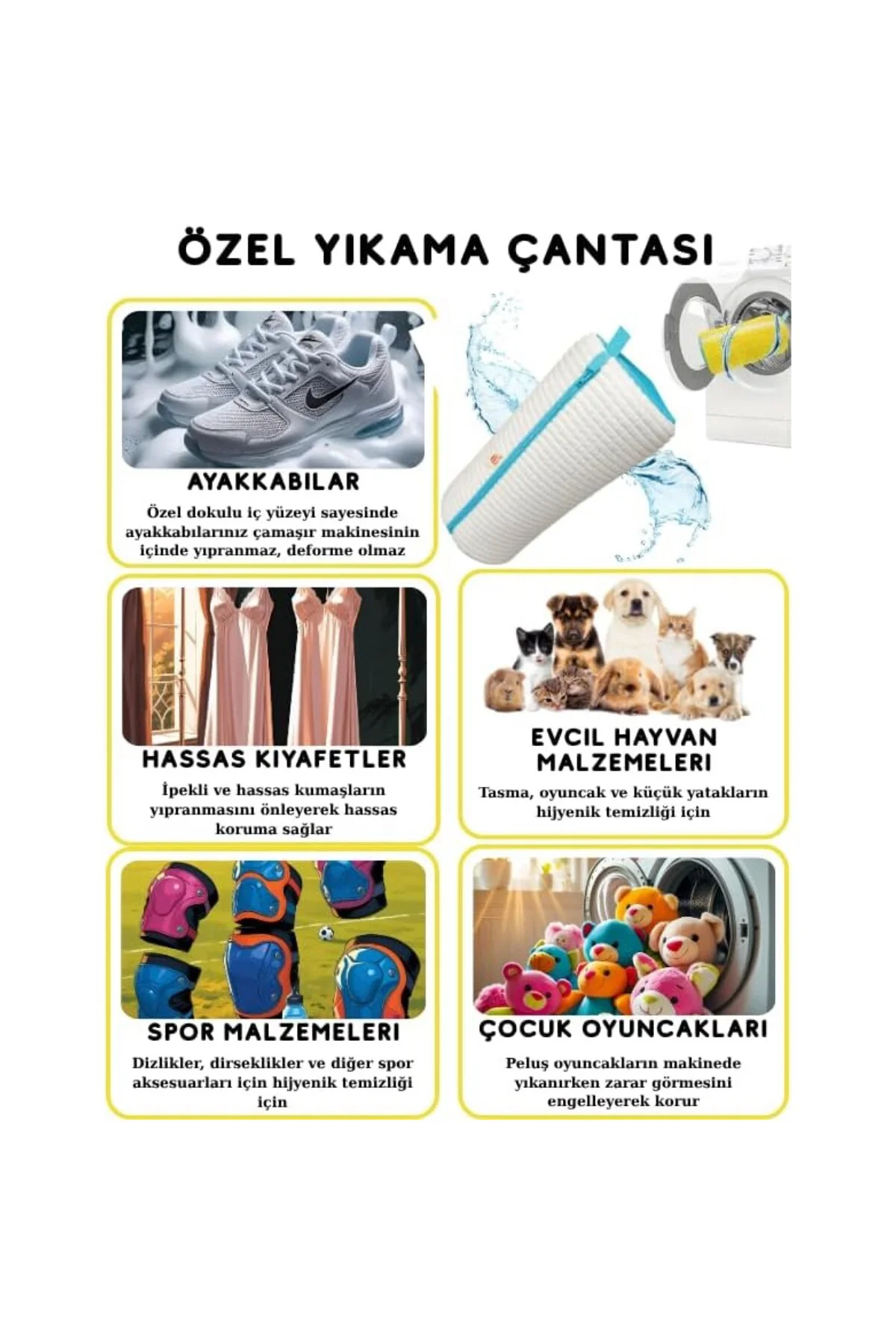 Özel Tasarım Ayakkabı Yıkama Çantası Yıkama Torbası Yanları Fileli Çok Amaçlı