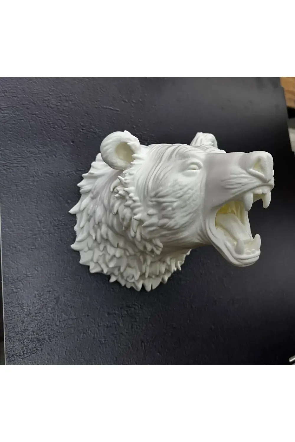 Özel Tasarım Beyaz Ayı Duvar Aksesuarı 3D Dekoratif Heykel 25x19