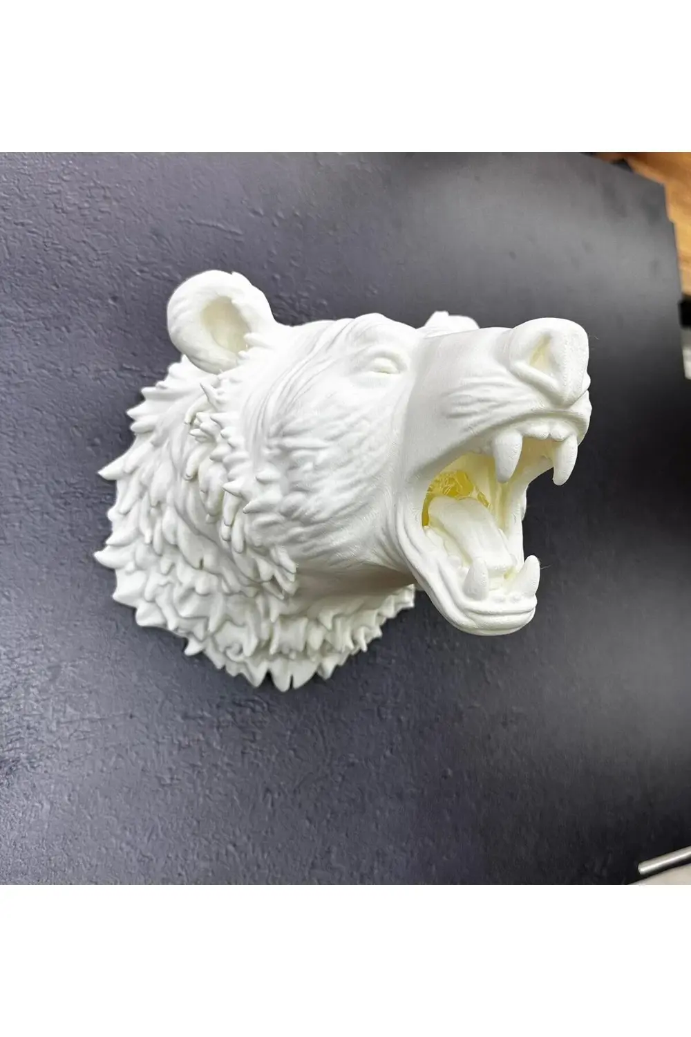 Özel Tasarım Beyaz Ayı Duvar Aksesuarı 3D Dekoratif Heykel 25x19