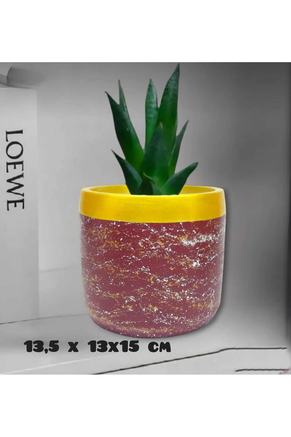 Dodemert Home Özel Tasarım Bordo Beton Saksı