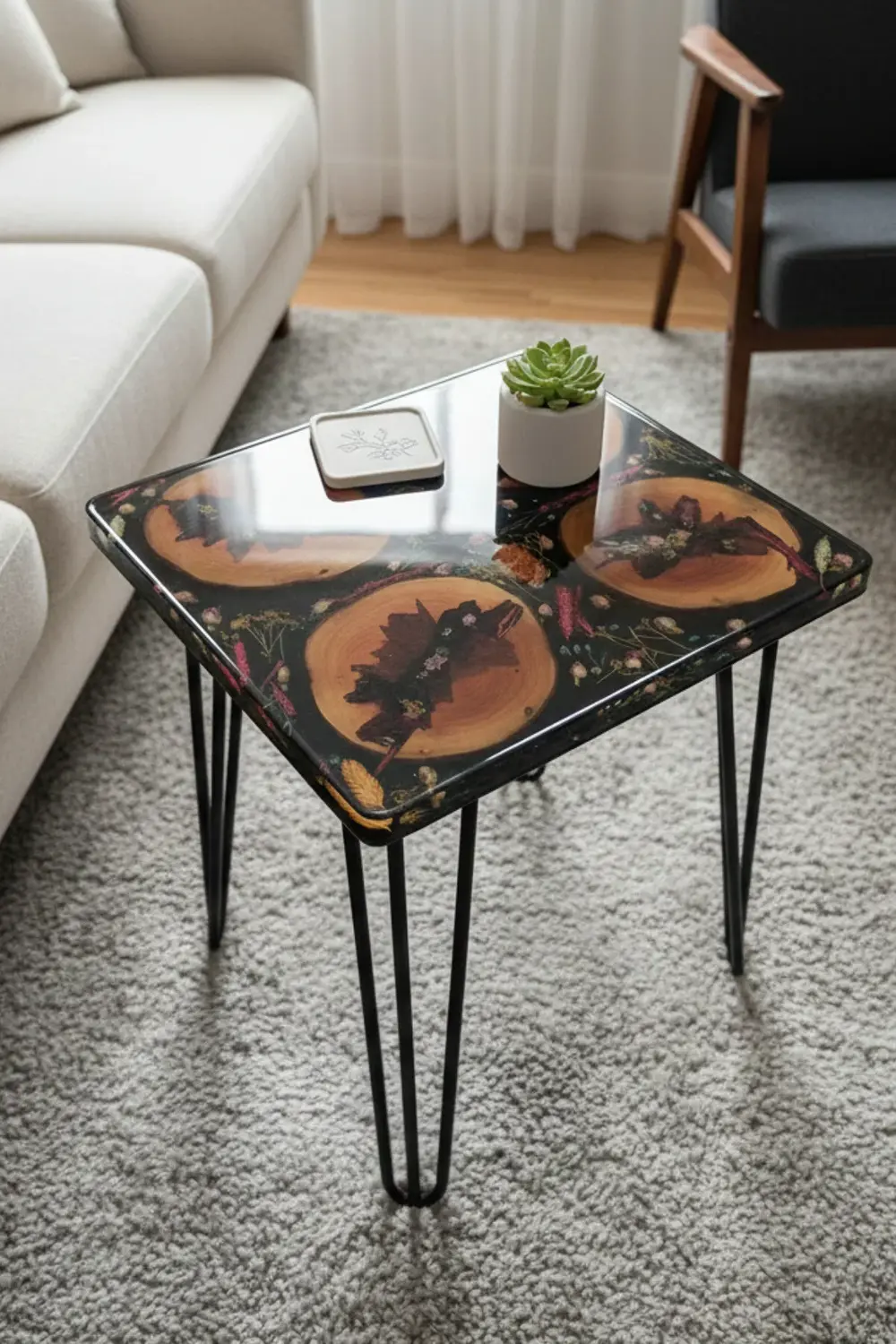 Özel Tasarım Epoksi Sehpa El Yapımı Epoksi Sehpa