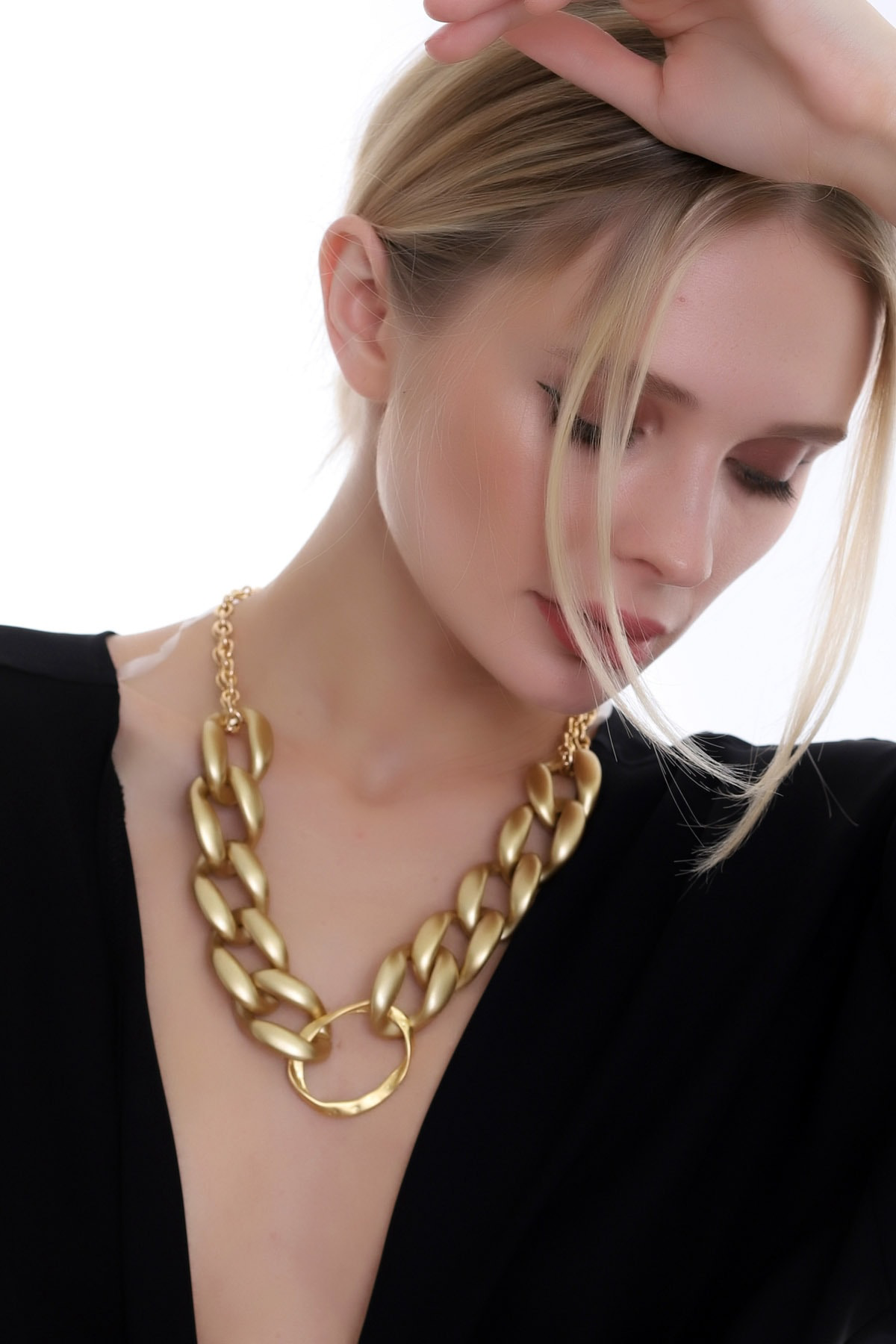 Özel Tasarım Geniş Halka Şık Ve Tarz Zincir Kolye