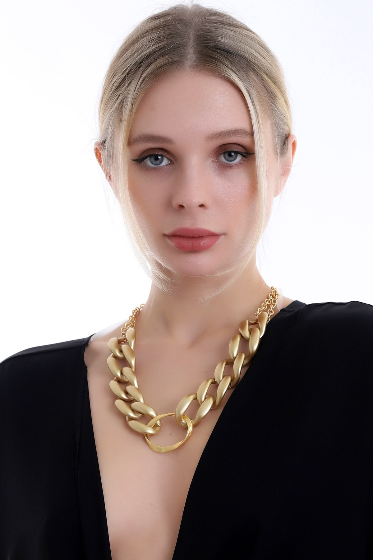 Özel Tasarım Geniş Halka Şık Ve Tarz Zincir Kolye