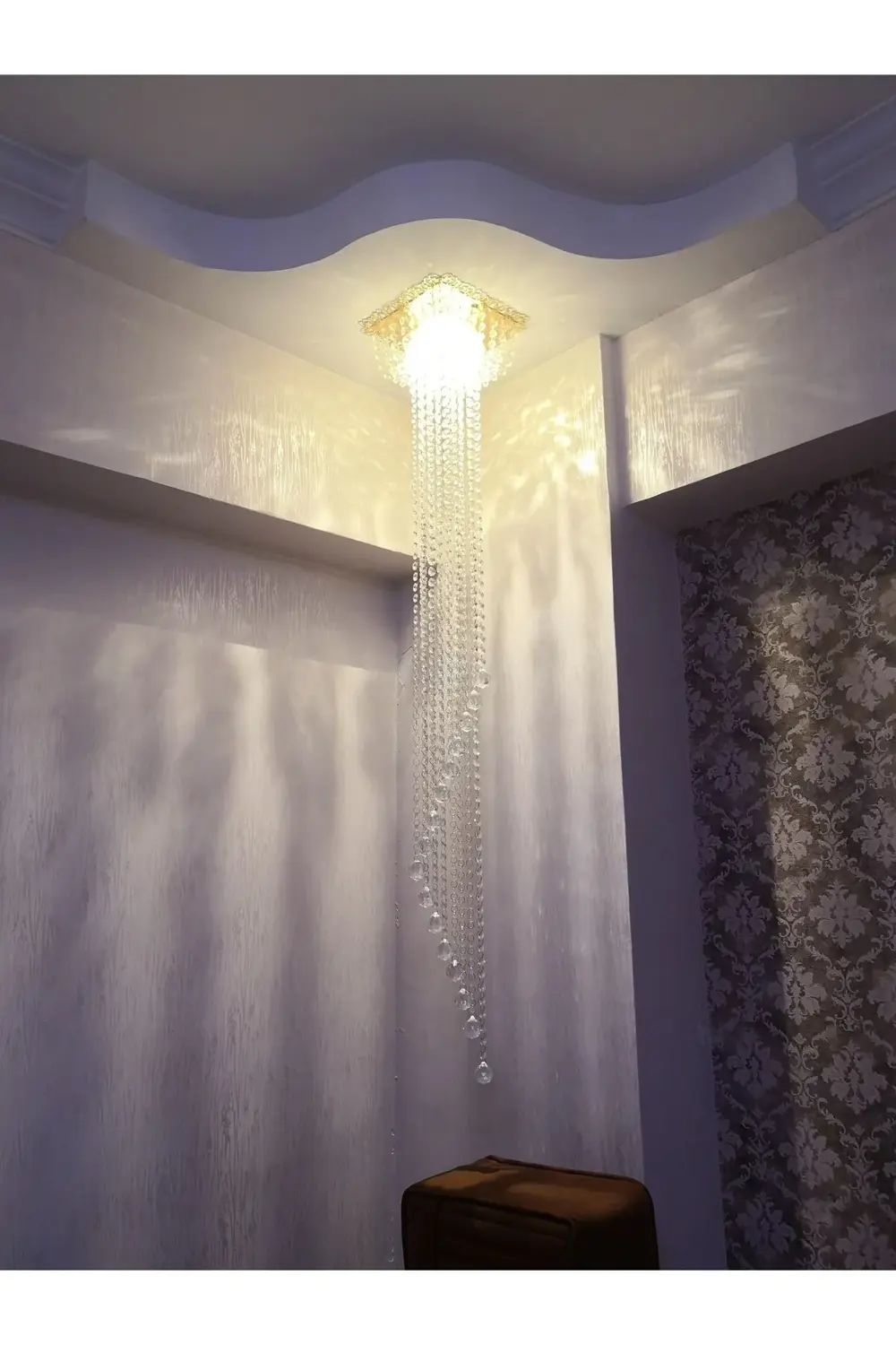 Apex Avize Özel Tasarım Gold Spot Taşlı