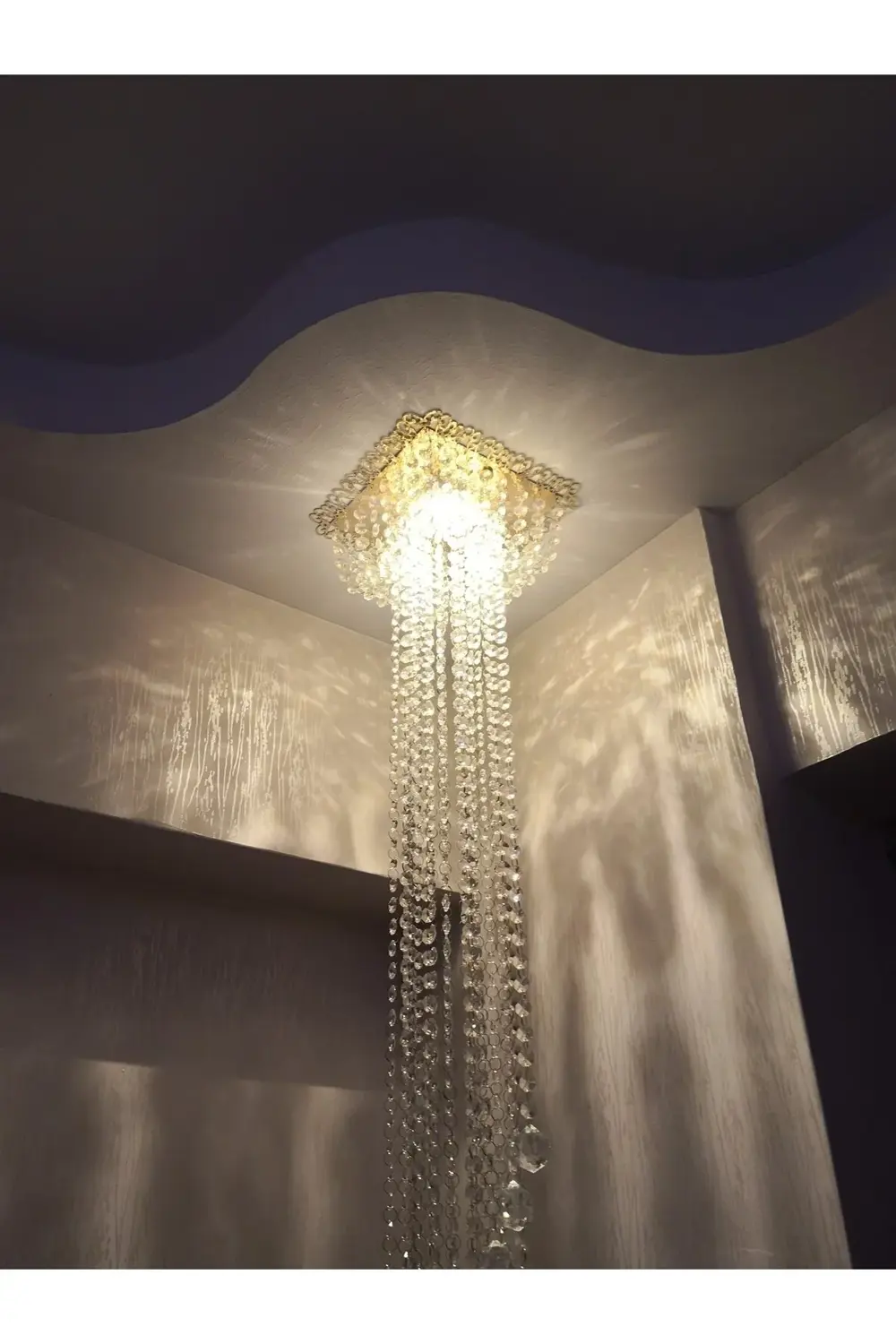 Apex Avize Özel Tasarım Gold Spot Taşlı