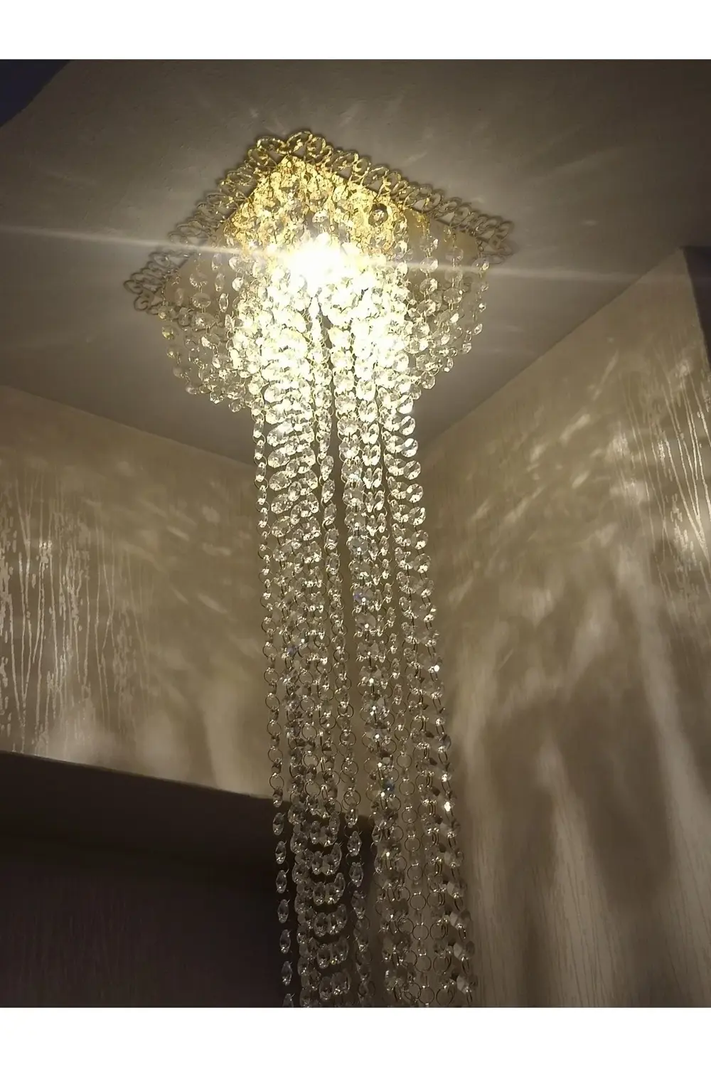 Apex Avize Özel Tasarım Gold Spot Taşlı