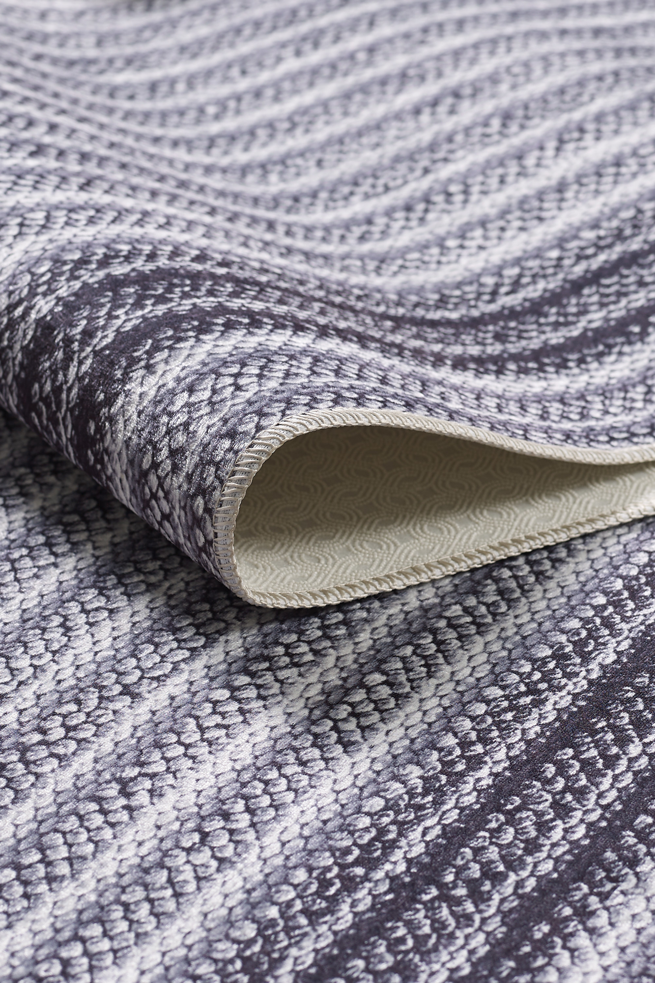 Anaska Home Özel Tasarım Gri Dijital Baskı Yıkanabilir Kaymaz Taban Salon Hal