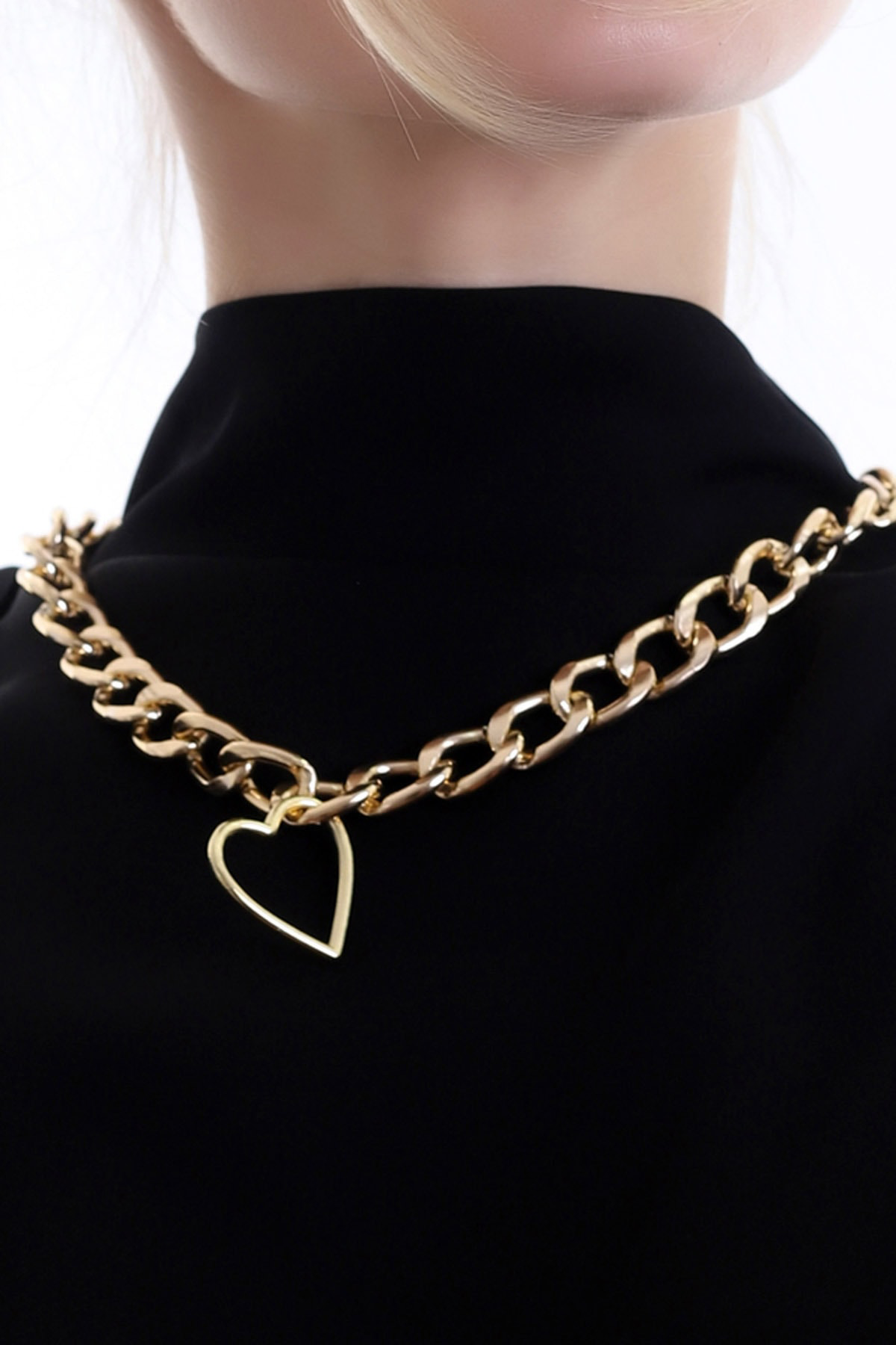 Özel Tasarım Kalp Figürlü Zarif Ve Şık Zincir Kolye