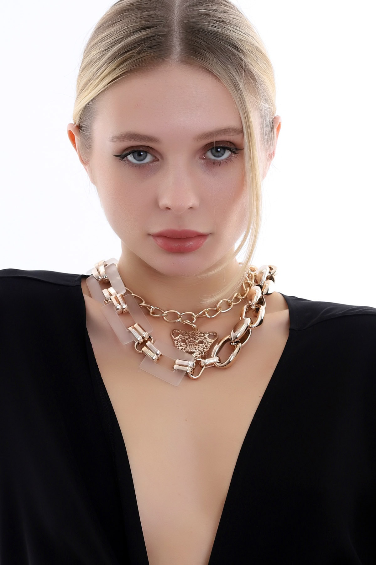 Özel Tasarım Kaplan Figürlü Zarif Ve Şık Halka Zincir Kolye