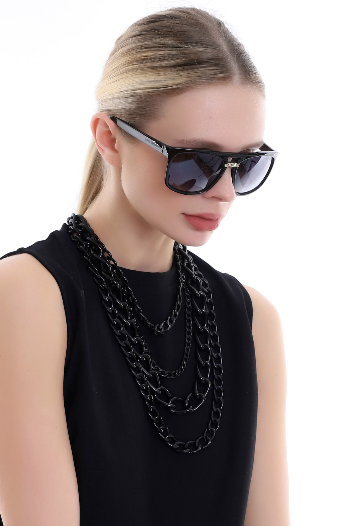 Özel Tasarım Kat Kat Metal Zincir Kolye