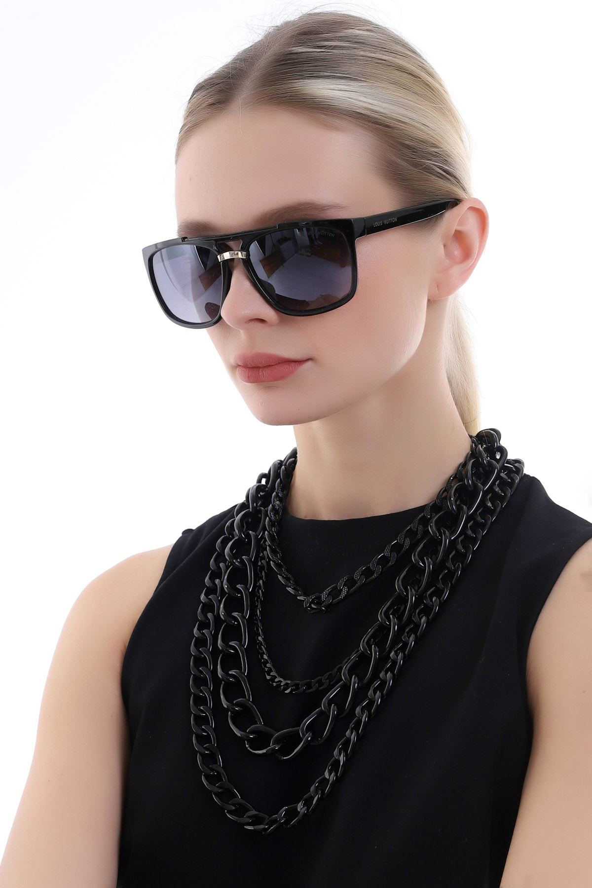 Özel Tasarım Kat Kat Metal Zincir Kolye