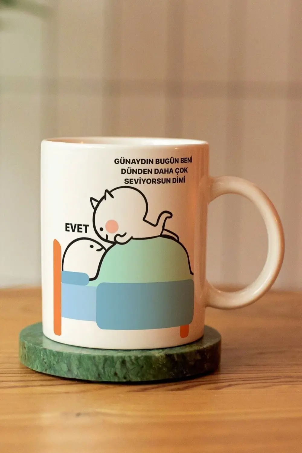 Özel Tasarım Motto So Good Baskılı Seramik Kahve Çay Kupası