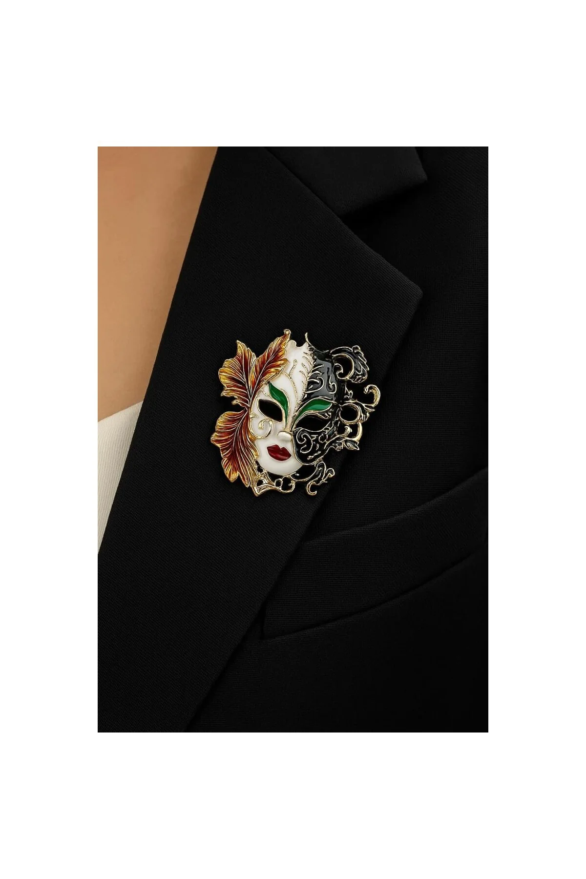 Özel Tasarım Venedik Maskesi Broş | Luxury Masquerade & Carnival 