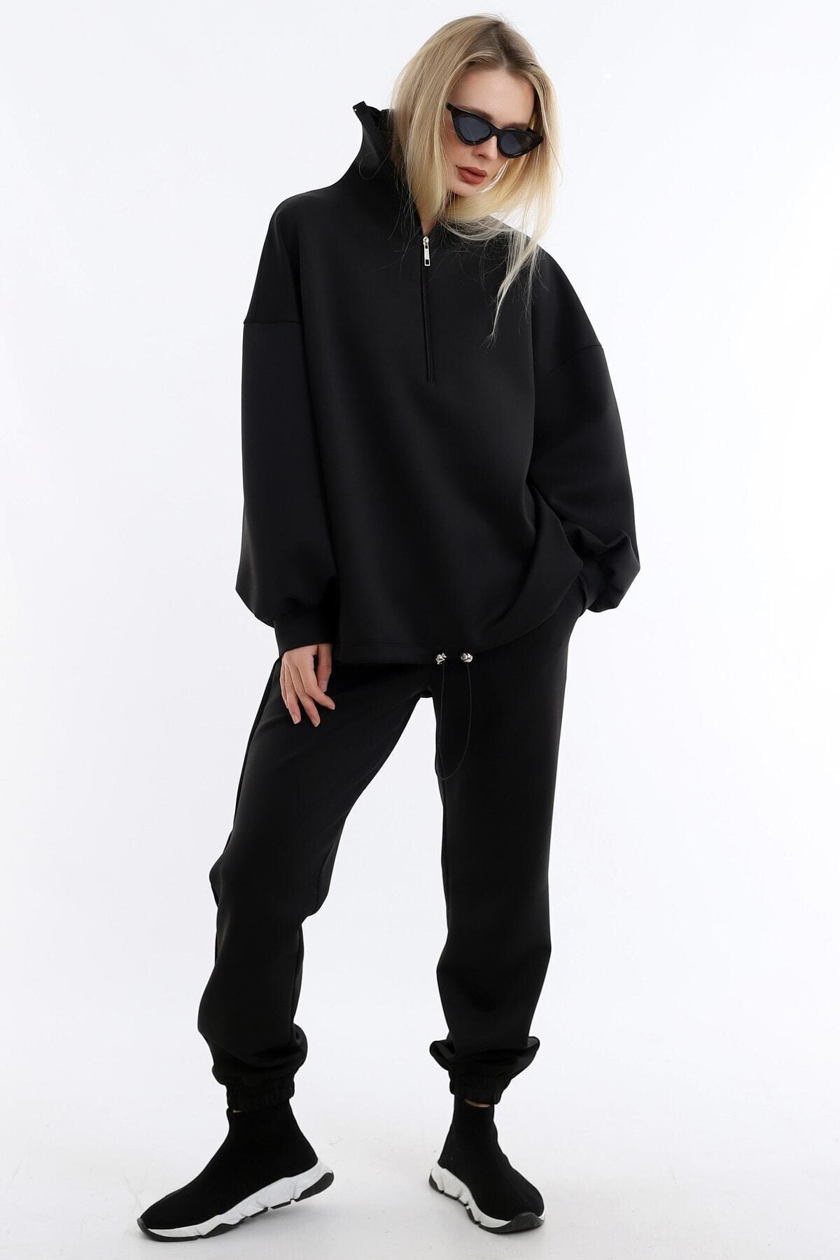 Dreamlike Özel Tasarım Yakası Uzun Fermuarlı Rahat Ve Sportif Jogging Takım