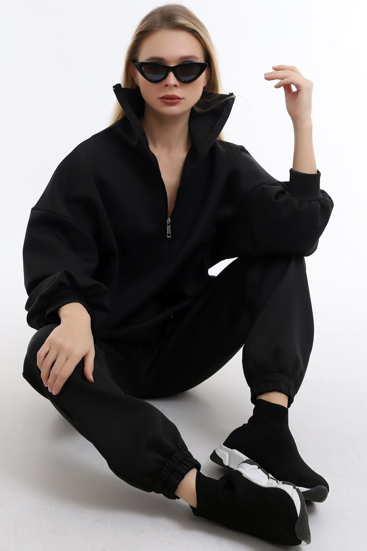 Dreamlike Özel Tasarım Yakası Uzun Fermuarlı Rahat Ve Sportif Jogging Takım