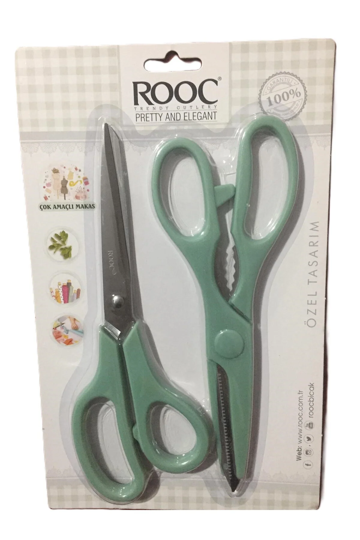 Özel Tasarımlı 2'li Makas Seti & Yeşil