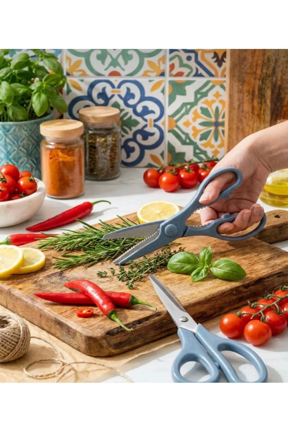 Özel Tasarımlı 2'li Makas Seti & Mavi