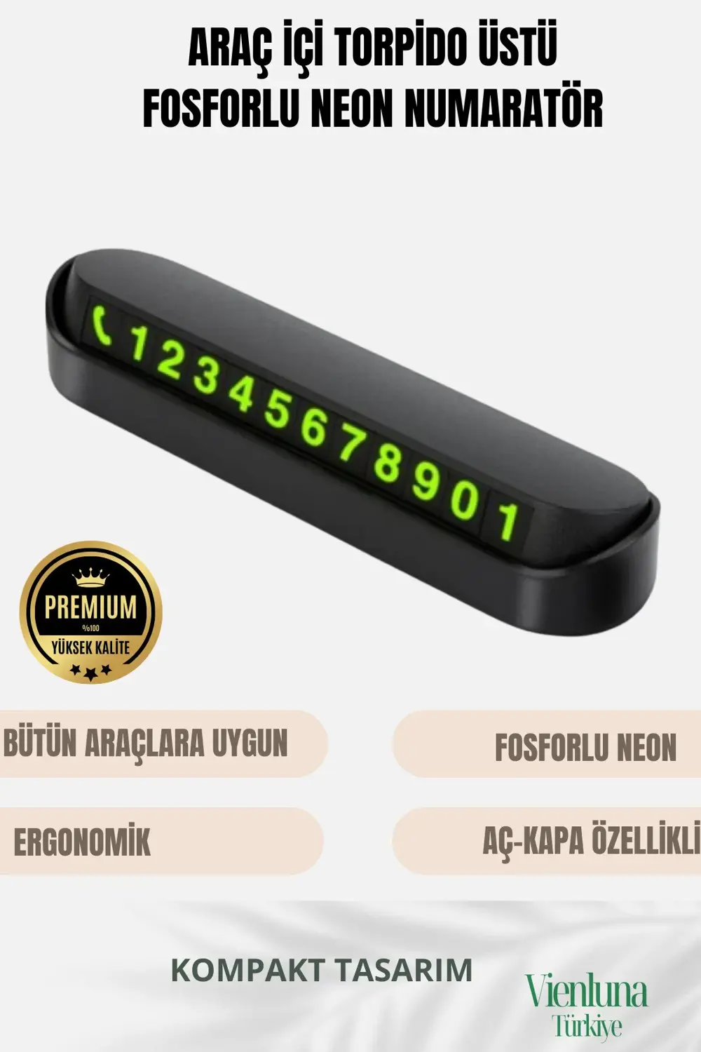 Özel Üretim Araç İçi Torpido Üstü Cam Kartı Telefon Numarası Lüks