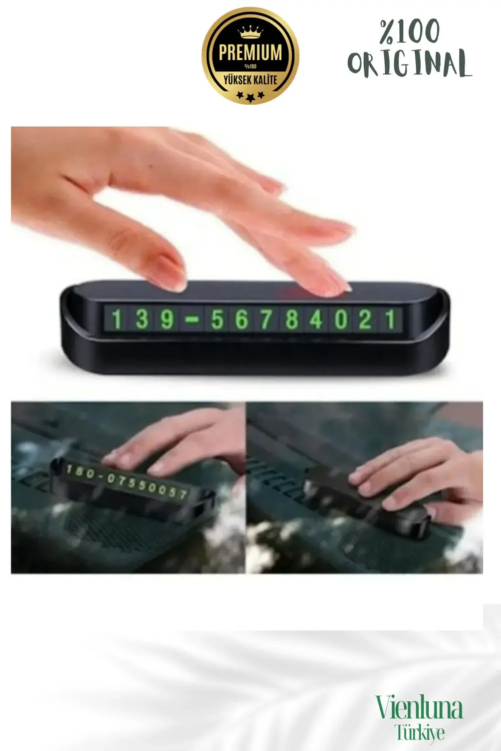 Özel Üretim Araç İçi Torpido Üstü Cam Kartı Telefon Numarası Lüks