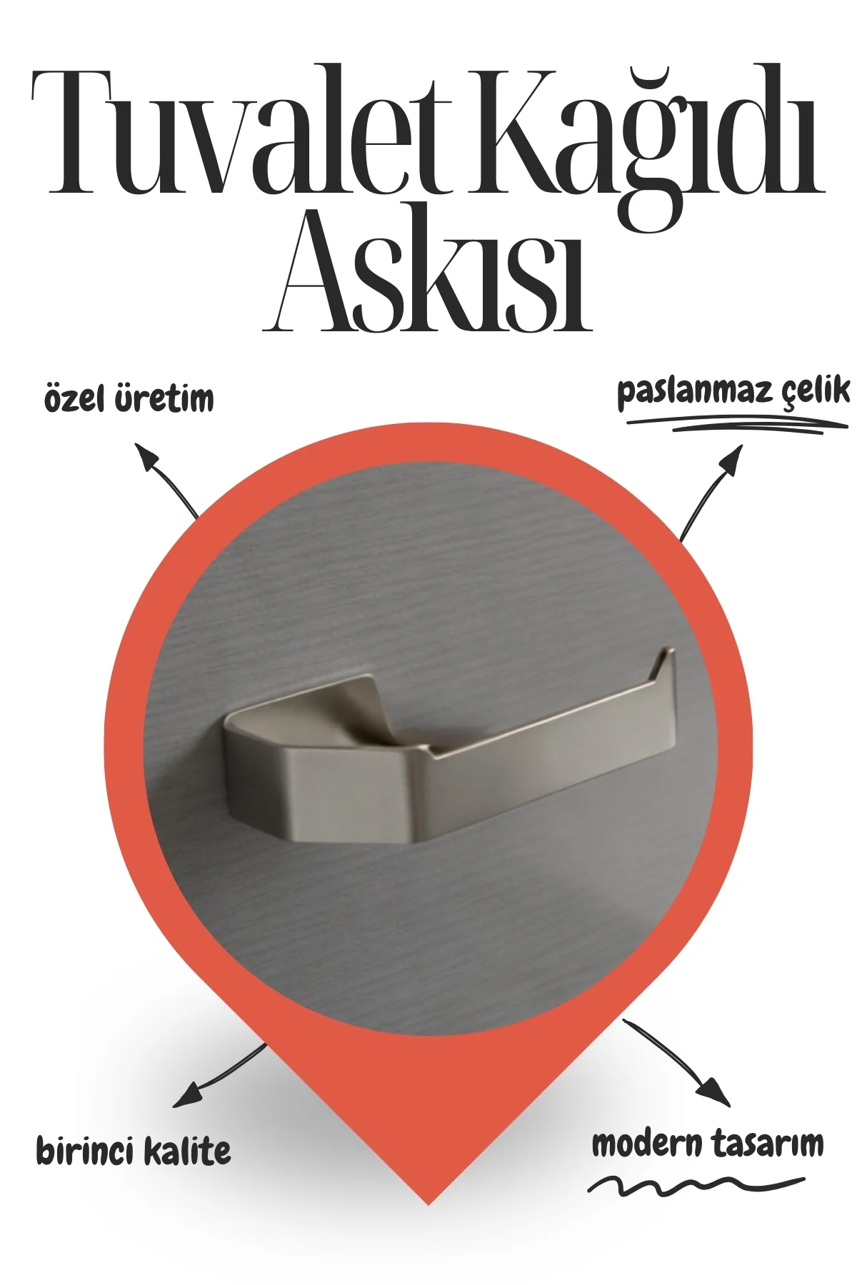 Özel Üretim Tuvalet Kağıdı Askısı, Paslanmaz Çelik Tuvalet Kağıtl