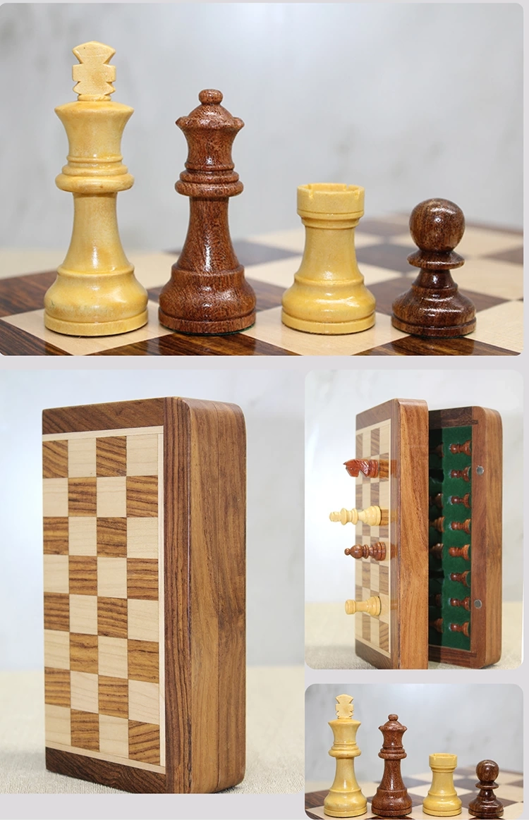 Just Cheap Store Özel Vernikli Mıknatıs Taşlı Ahşap Katlanabilir Kutulu Satranç Oy