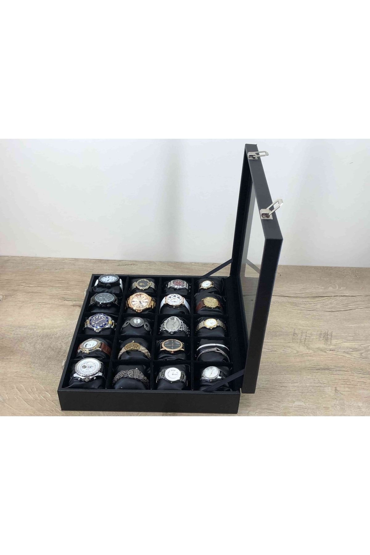 Özel Yerli Üretim Ahşap Kasa Deri Kaplama Kol Saatleri Için Takı 