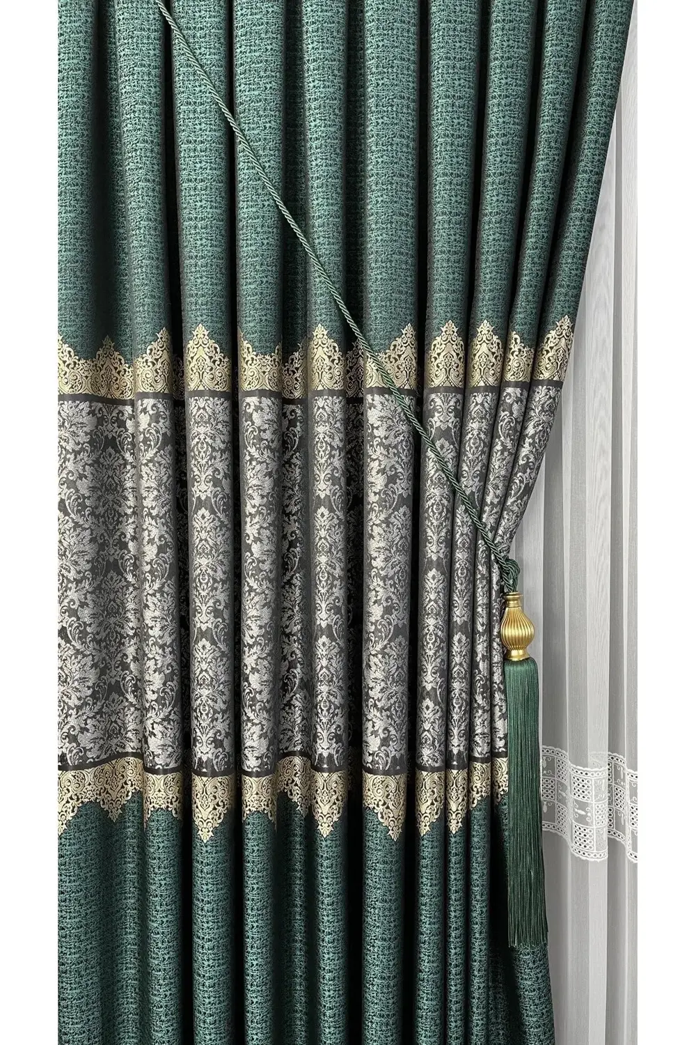 Özgün Perde Şık Desenli Pano Fon Perde (Tek Kanat)