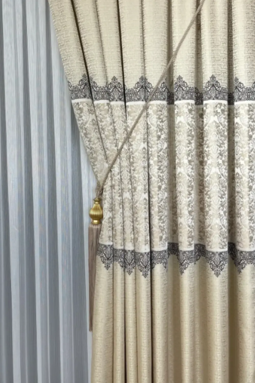 Özgün Perde Şık Desenli Pano Fon Perde (Tek Kanat)