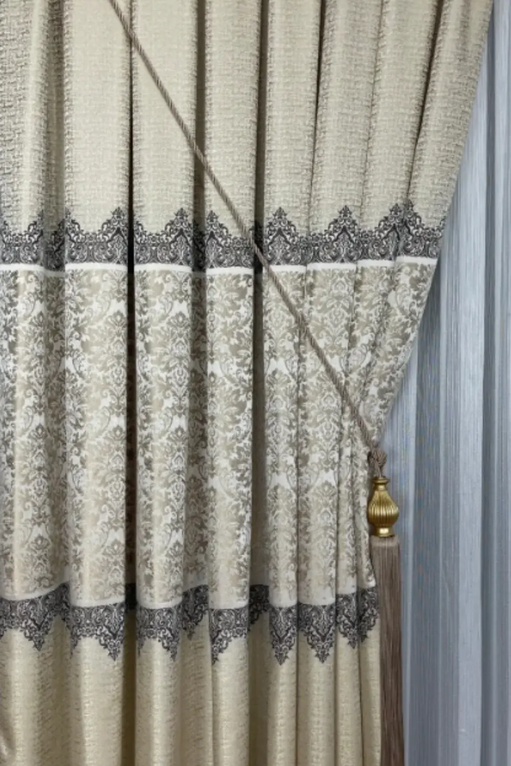 Özgün Perde Şık Desenli Pano Fon Perde (Tek Kanat)