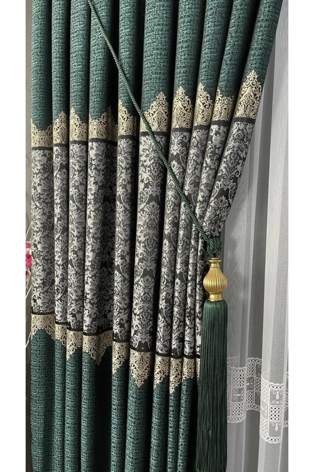 Özgün Perde Şık Desenli Pano Fon Perde (Tek Kanat)