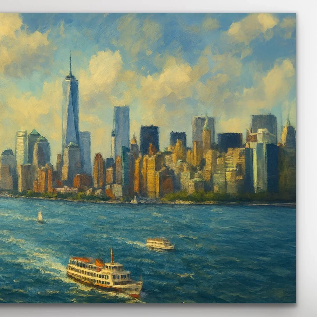 Özgürlük Heykeli Kanvas Tablo 60x120cm - Solmaz, Şaseli Duvar Sanatı
