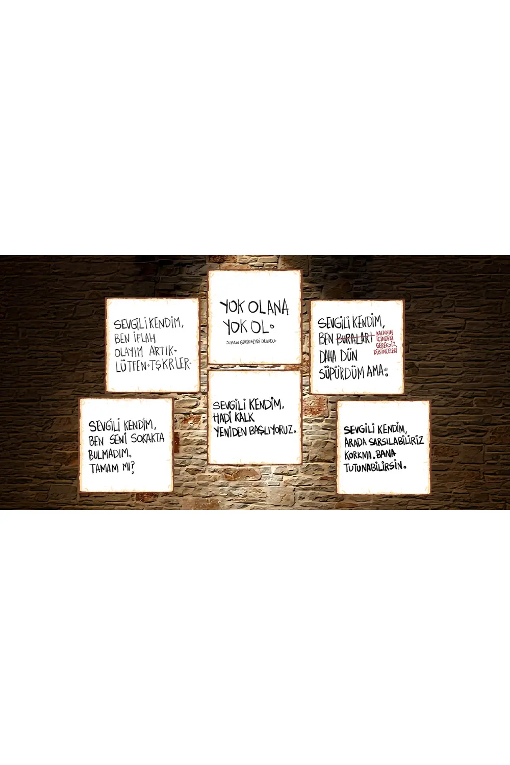 Özlü Sözler 6lı 20x20 Retro Ahşap Mdf Poster ÖS1002