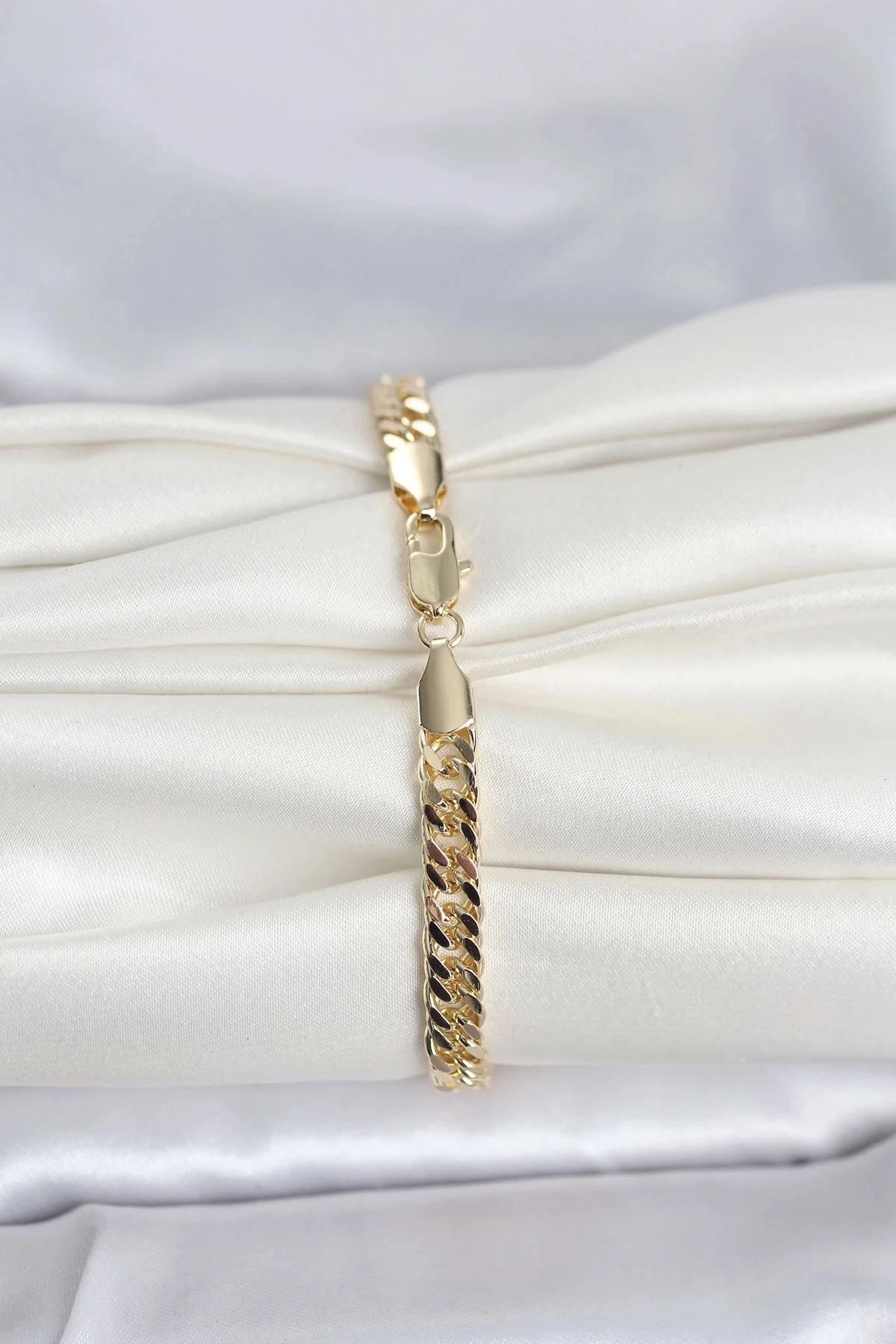 özssa CM 14K Gold Renk Kalın Zincir Model Kadın Bileklik