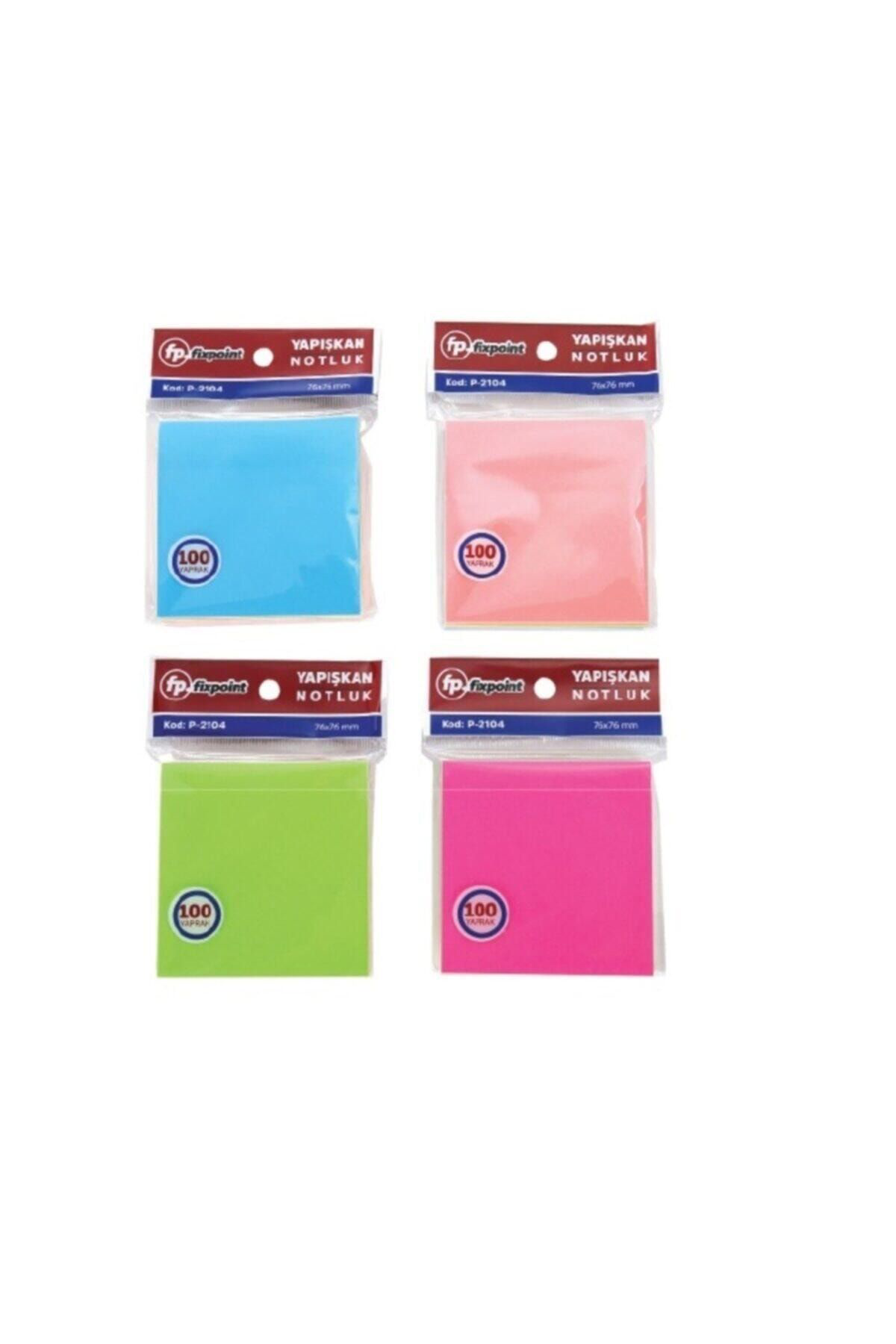Fixpoint P-2104 Karışık Renkli Yapışkan Not Kağıdı - 76X76mm İndex