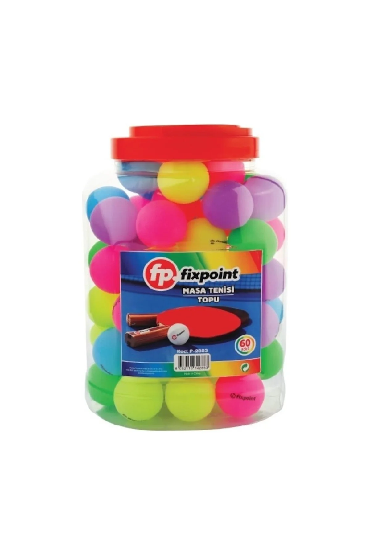 P-2883 PİNPON TOPU RENKLİ 60'LI