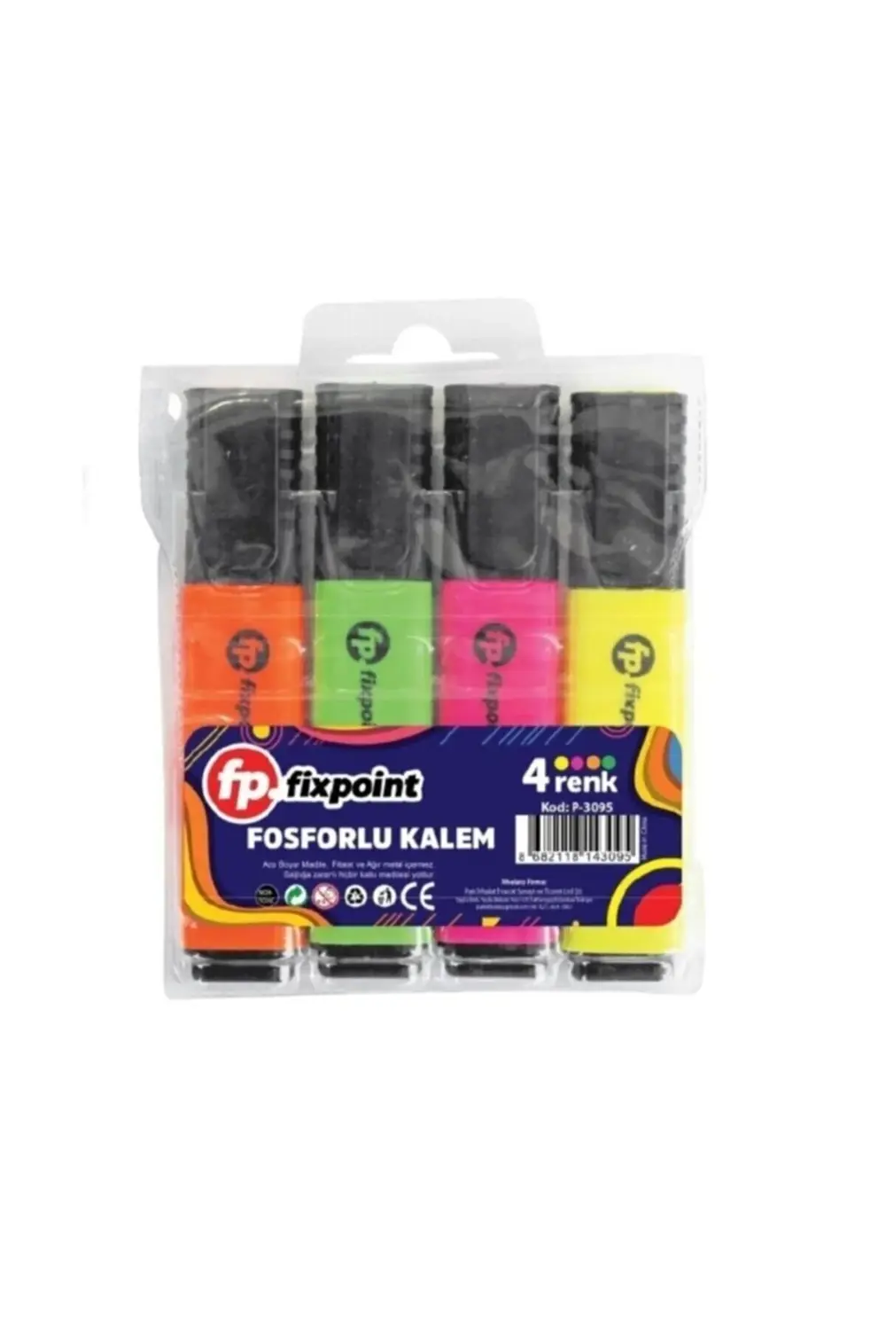 P-3095 Fosforlu Kalem -4'lü Paket