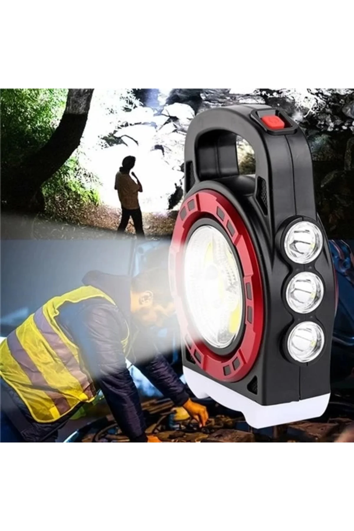 P-6678c Dış Mekan Solar Şarj Işığı Çok Fonksiyonlu Projektör Hazi