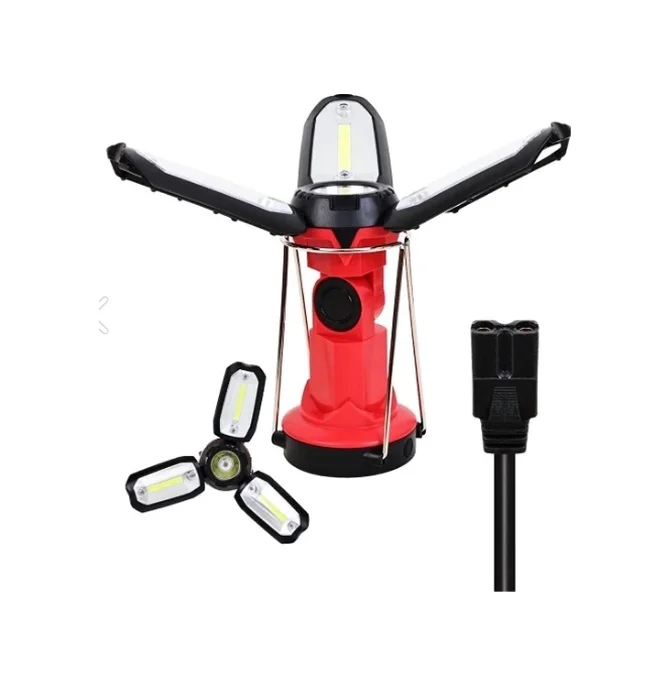 P-8801 Şarjlı Katlanabilir 3xcob Led+ 3w Led Çok Fonksiyonlu Kamp
