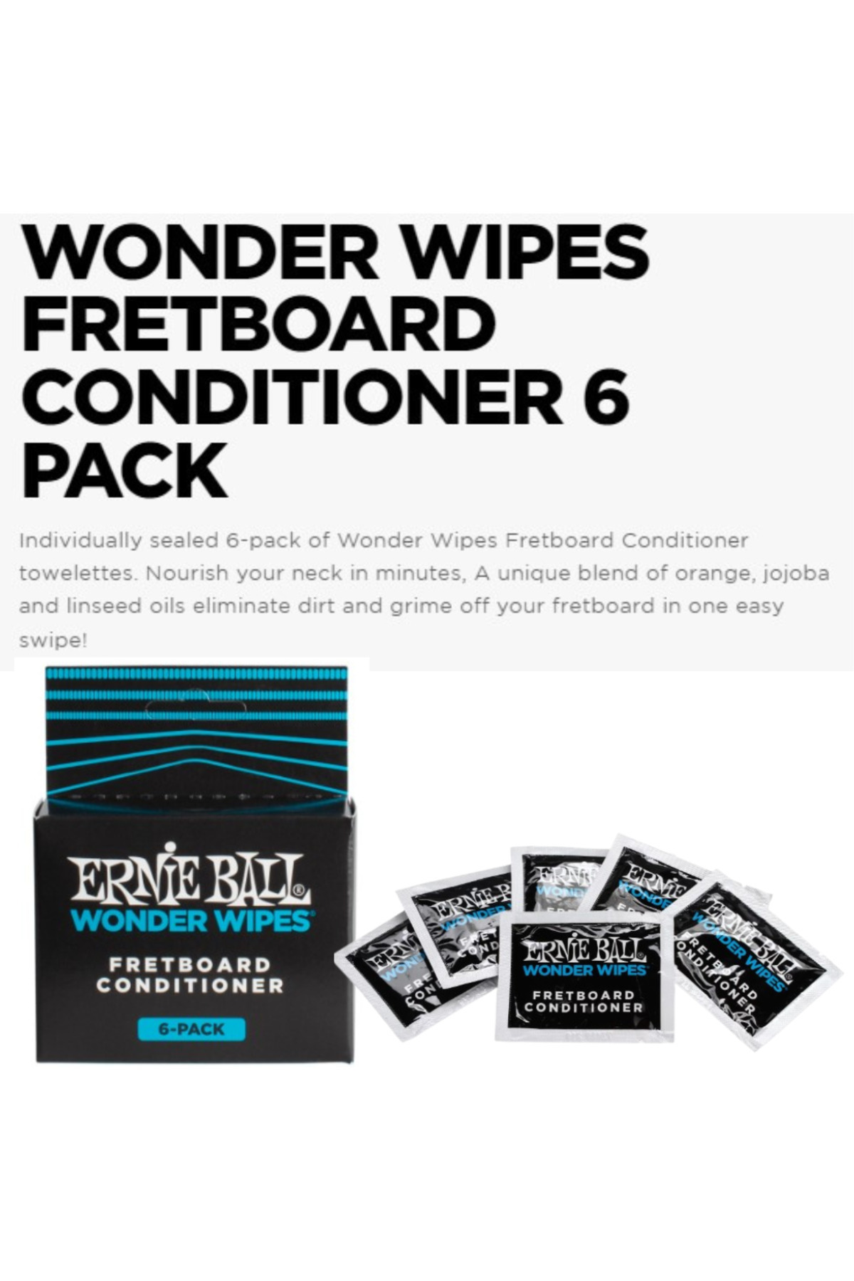 P04276 Wonder Wipes Fretboard Klavye Temizleme Mendili (6'lı Pake