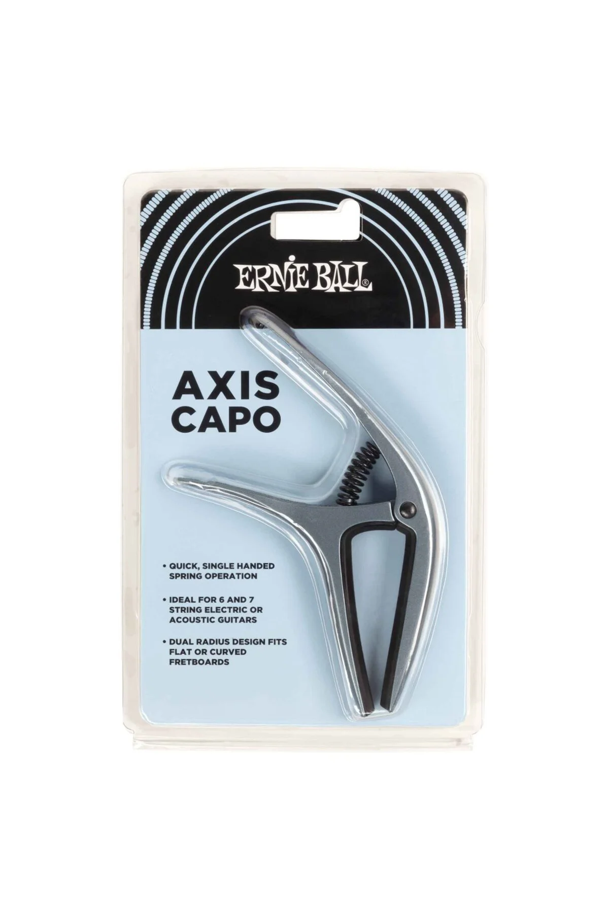 P09607 Axi s Dual Radius Capo Blue Steel Gitar Kapo