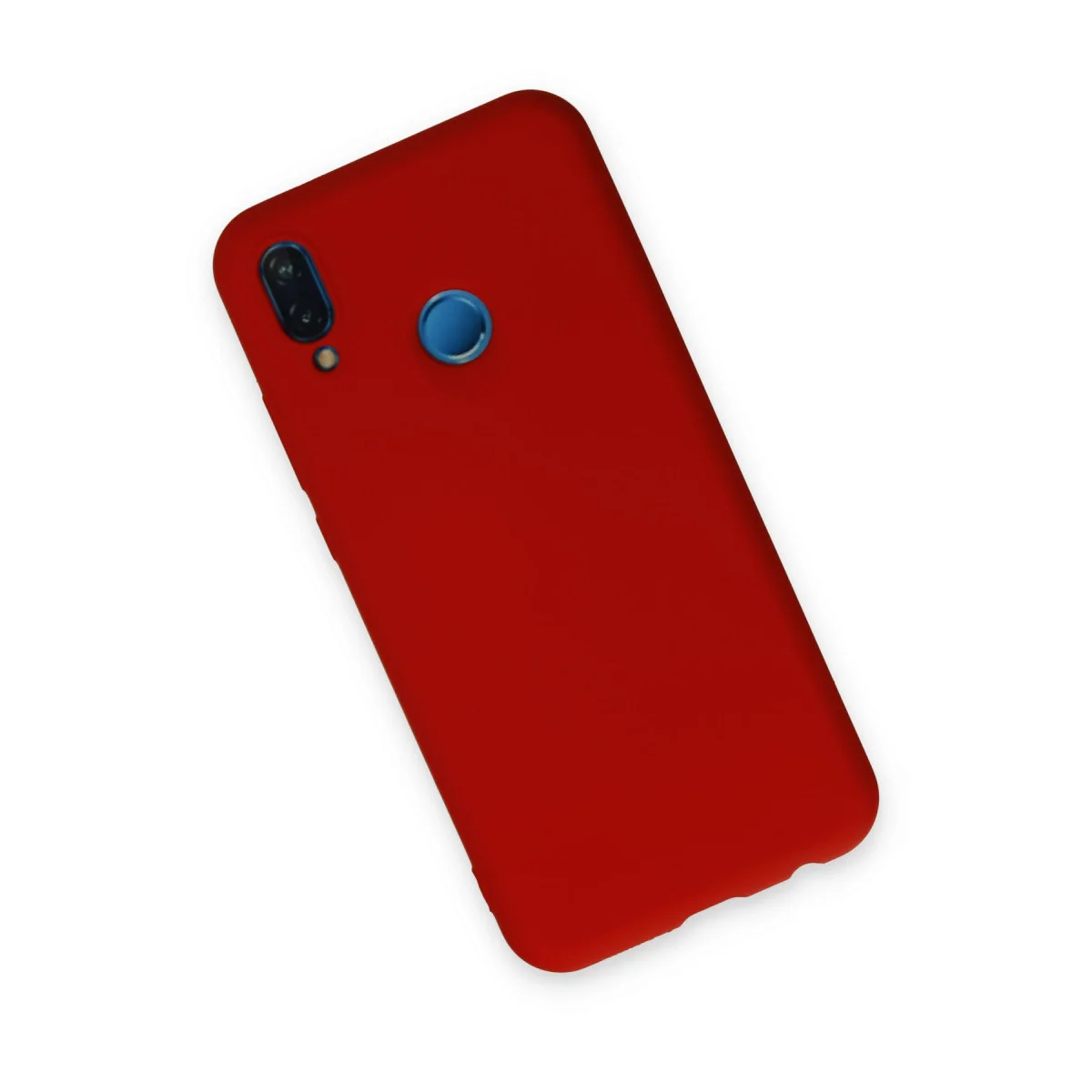 P20 Lite Nano İçi Kadife Silikon Kılıf - Kırmızı, Ultra Şık ve Tam Koruma Kılıfı