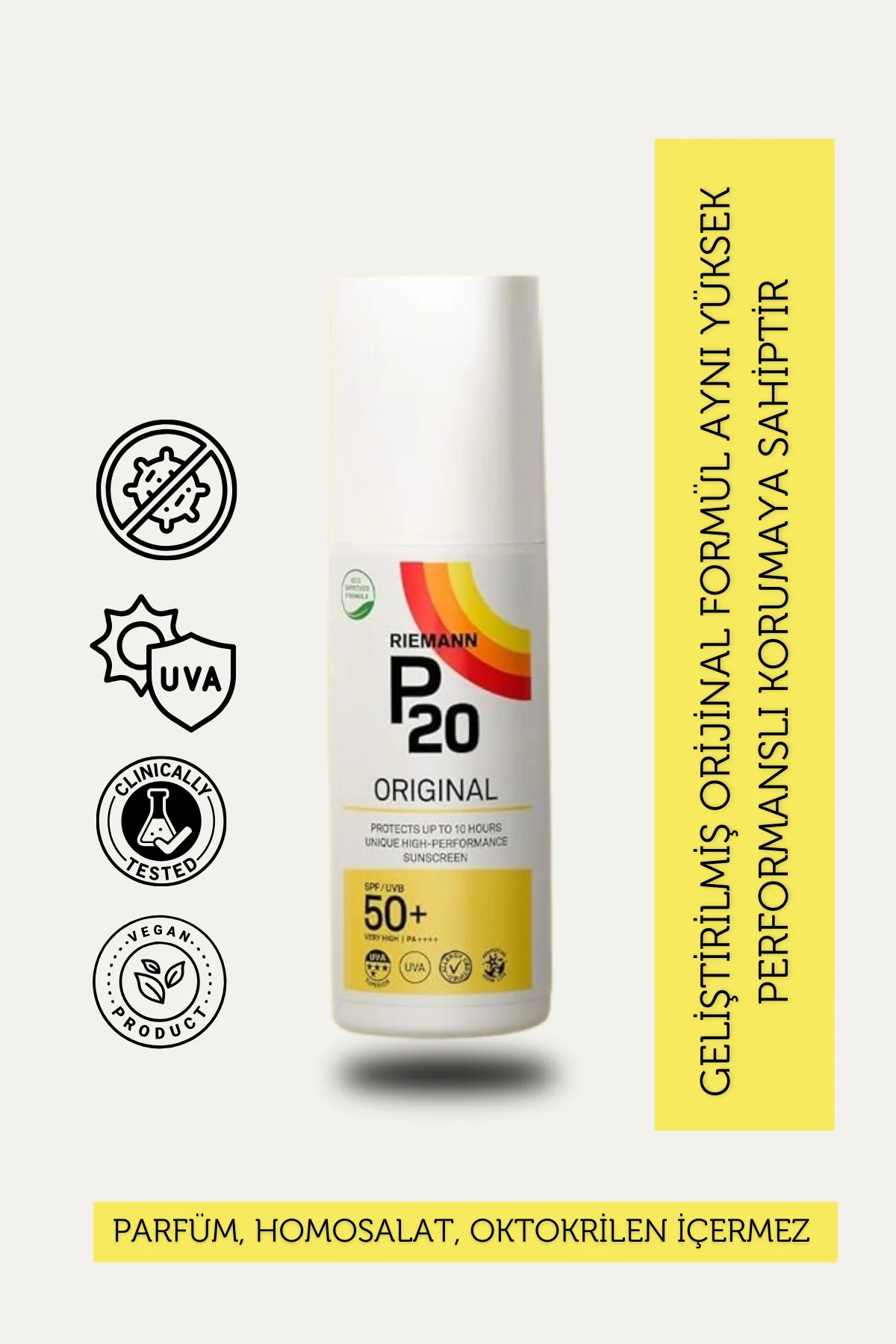 P20 Original 200ml SPF 50 UVA & UVB Koruyucu Güneş Kremi Sprey