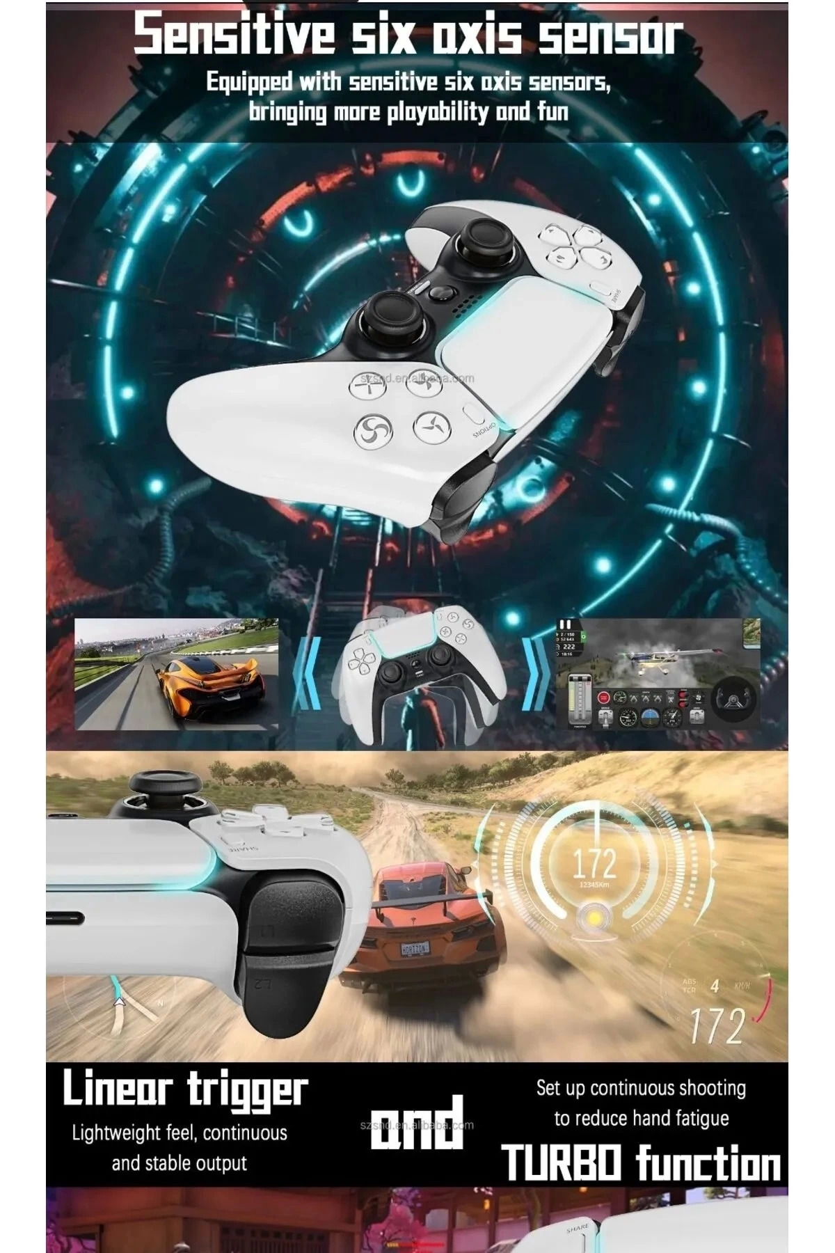 Butik P4 Plus Bluetooth Titreşimli Ps4/Ps5 Uyumlu Pc Telefon Joystick K Butik P4 Plus Bluetooth Titreşimli Ps4/Ps5 Uyumlu Pc Telefon Joystick K