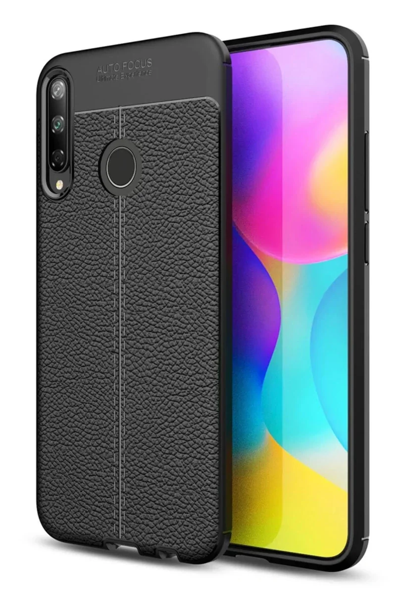 P40 Lite E Auto Focus Kılıf - Siyah Deri Dokulu Darbe Korumalı TPU Telefon Kılıfı ile Uyumlu P40 Lite E Auto Focus Kılıf - Siyah Deri Dokulu Darbe Korumalı TPU Telefon Kılıfı ile Uyumlu