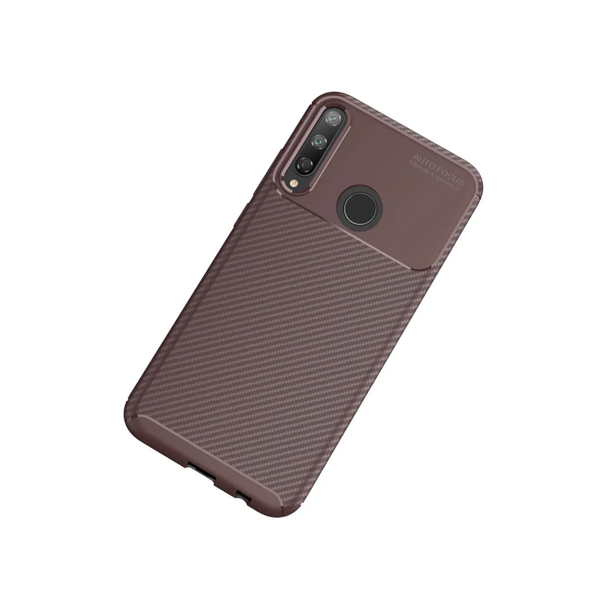 P40 Lite E Kılıf Auto Focus Karbon Kapak Kahverengi - Estetik ve Dayanıklılık Bir Arada