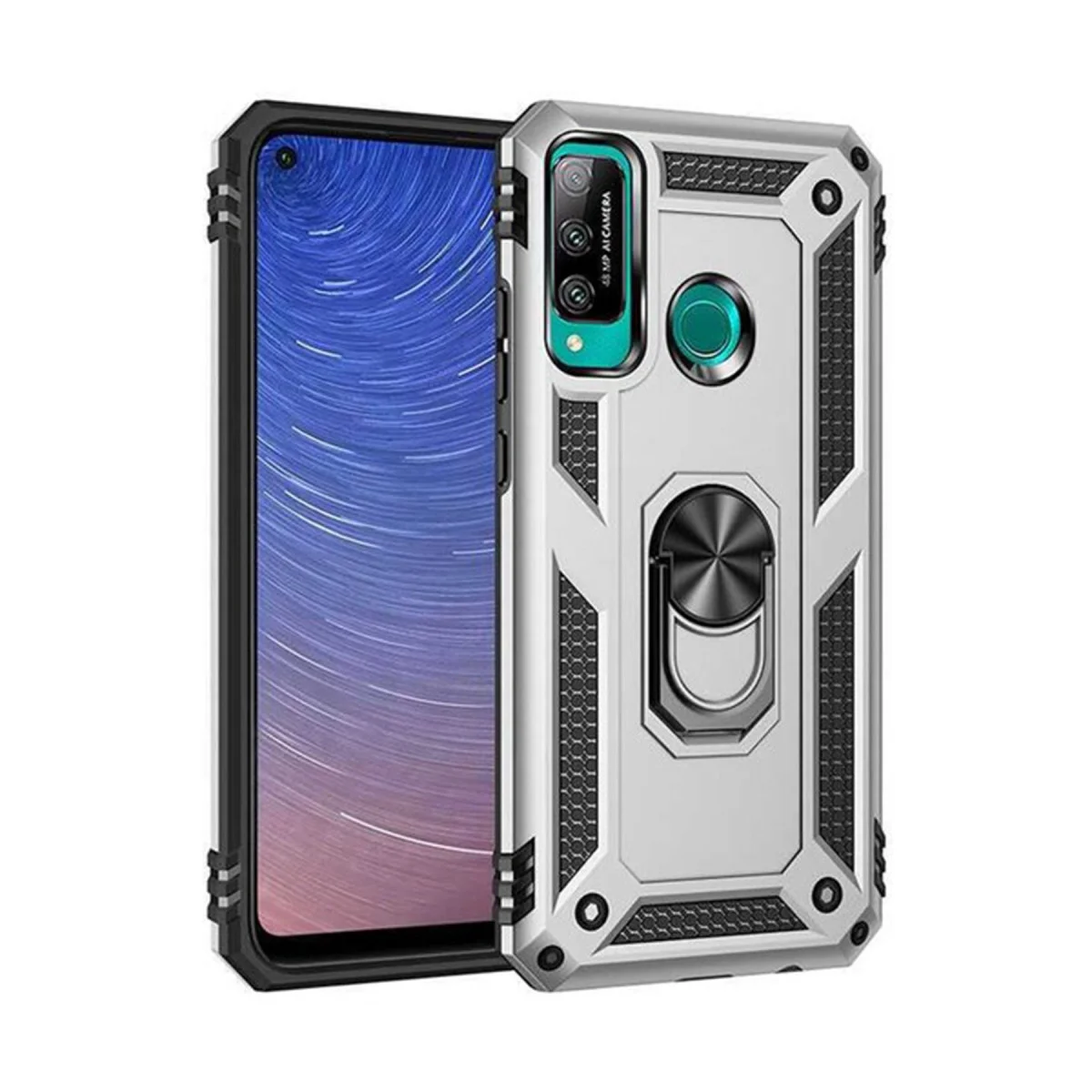 P40 Lite E Kılıf - Gümüş Silikon Kapak, Mükemmel Koruma ve Tasarım